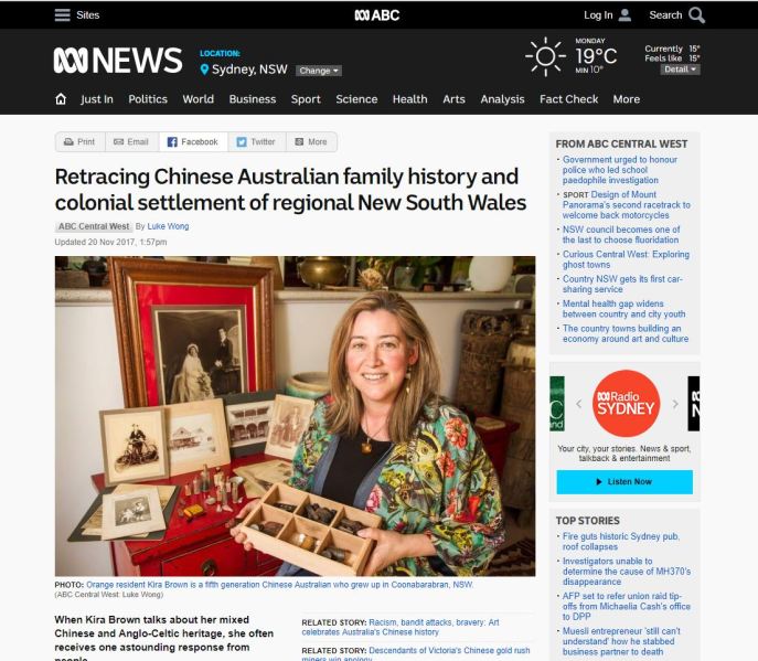 Retracing Chinese Australian family history and colonial settlement of regional New South Wales