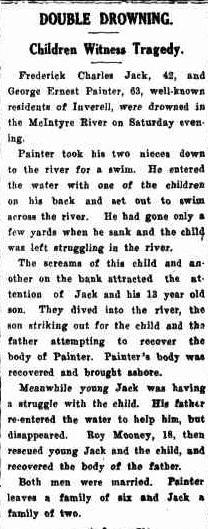 Newspaper Report Double Drowning 